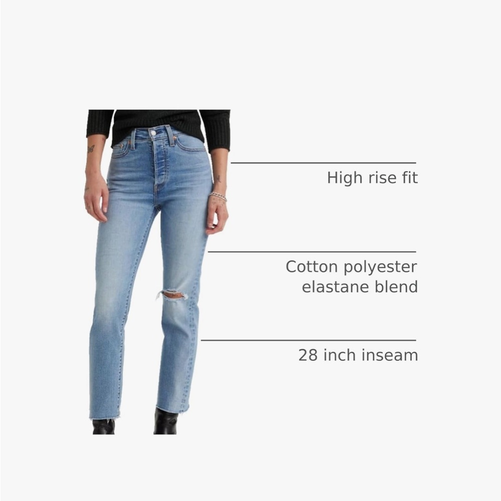 Levi’s Wedgie Straight High Waist Light Wash Capsile Wardrobe Basics Denim Jeans - Picture 3 of 6